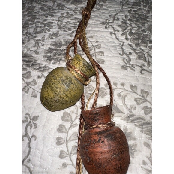 Mexican Mini Terracotta Pots Hanging on Rope (5) - Picture 3 of 3